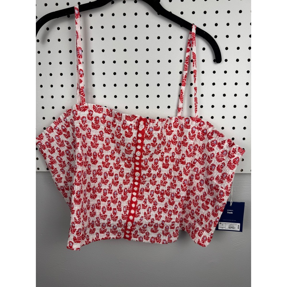 Roller Rabbit Target Red Lavender Floral Smocked Tank Tube Top 2X NWT